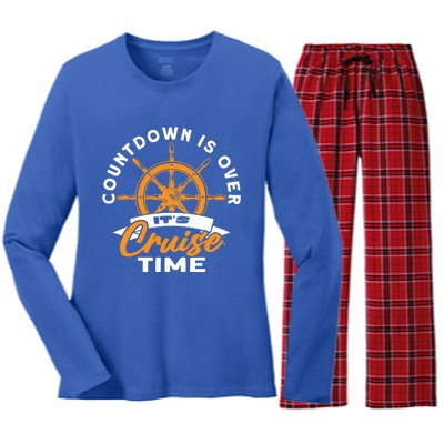 Cruise Lovers Cruising Countdown Is Over Its Cruise Time Gift Women's Long Sleeve Flannel Pajama Set 