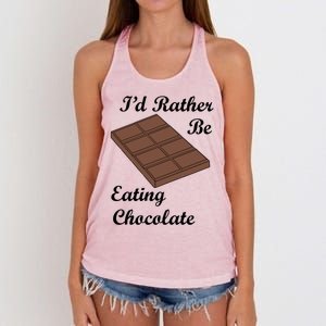 Chocolate Lover Cocoa Eating Chocolate Gift Women's Knotted Racerback Tank