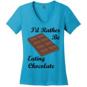 Chocolate Lover Cocoa Eating Chocolate Gift Women's V-Neck T-Shirt