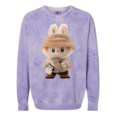 Cute Labubu Classic Pose Fun Labubu Lover Gifts Colorblast Crewneck Sweatshirt