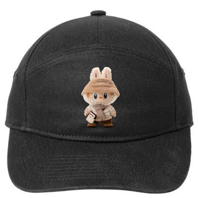 Cute Labubu Classic Pose Fun Labubu Lover Gifts 7-Panel Snapback Hat