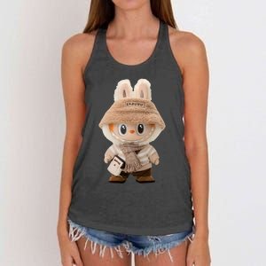 Cute Labubu Classic Pose Fun Labubu Lover Gifts Women's Knotted Racerback Tank