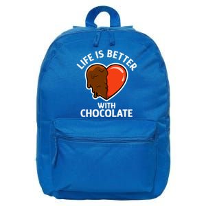 Chocolate Lover Cute Quote Life With Chocolate Gift 16 in Basic Backpack