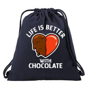 Chocolate Lover Cute Quote Life With Chocolate Gift Drawstring Bag