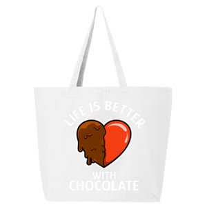 Chocolate Lover Cute Quote Life With Chocolate Gift 25L Jumbo Tote