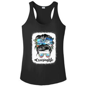 Cruising Life Cruise Messy Bun Hair Sunglasses Mom Ladies PosiCharge Competitor Racerback Tank