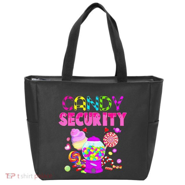 Candy Land Costume Women Candy Crew Funny Candy Security Gift Zip Tote Bag