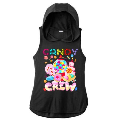 Candy Land Candy Crew Party Halloween Costumes Ladies PosiCharge Tri-Blend Wicking Draft Hoodie Tank