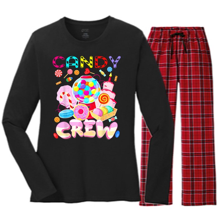 Candy Land Candy Crew Party Halloween Costumes Women's Long Sleeve Flannel Pajama Set 