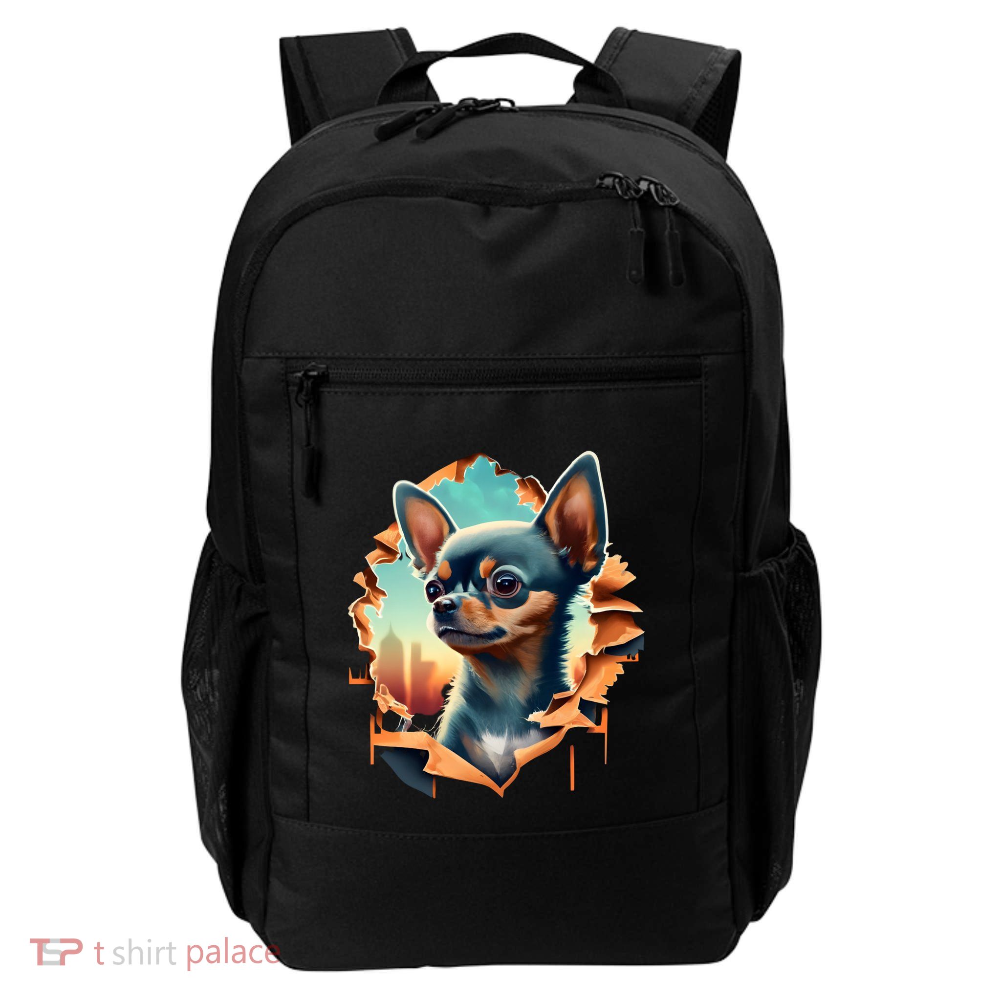 Chihuahua Lover Cute Puppy Peeking Through Cloth Deer Head Gift Backpack