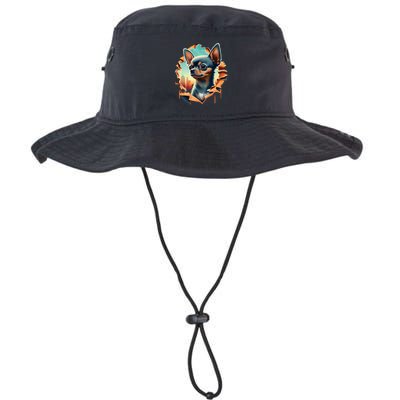 Chihuahua Lover Cute Puppy Peeking Through Cloth Deer Head Gift Bucket Hat