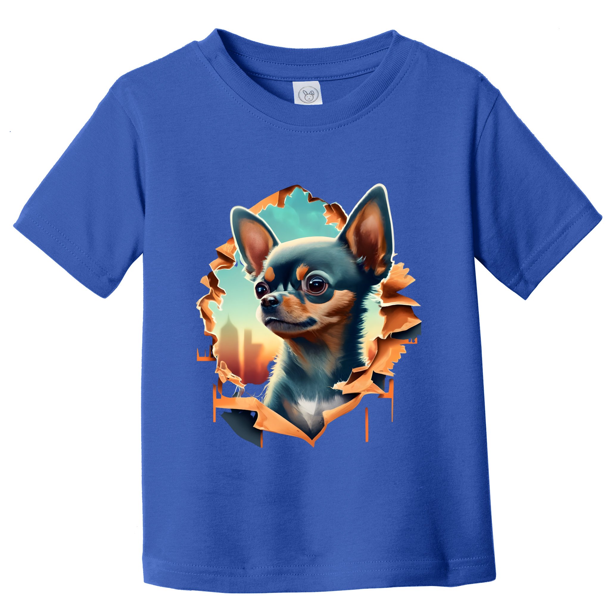 Chihuahua Lover Cute Puppy Peeking Through Cloth Deer Head Gift Toddler T-Shirt