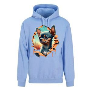 Chihuahua Lover Cute Puppy Peeking Through Cloth Deer Head Gift Unisex Surf Hoodie