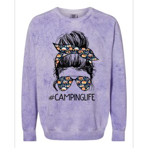 Camping Life Camping Lover Girl Outside Colorblast Crewneck Sweatshirt