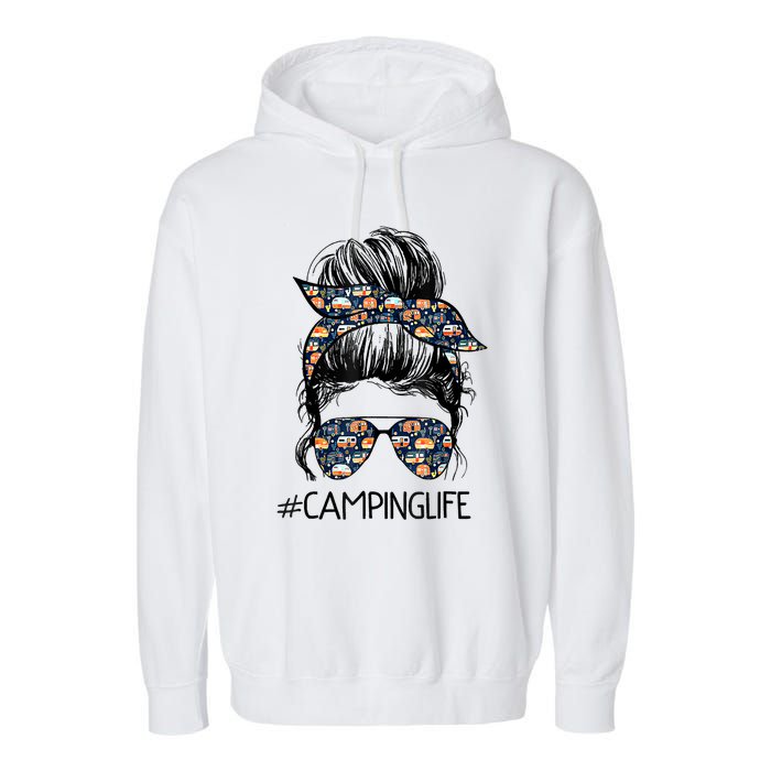 Camping Life Camping Lover Girl Outside Garment-Dyed Fleece Hoodie