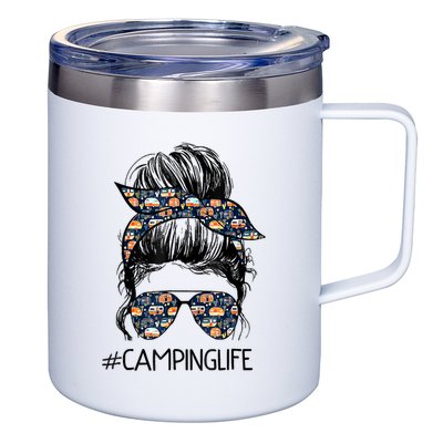 Camping Life Camping Lover Girl Outside 12oz Stainless Steel Coffee Mug