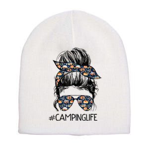 Camping Life Camping Lover Girl Outside Short Acrylic Beanie