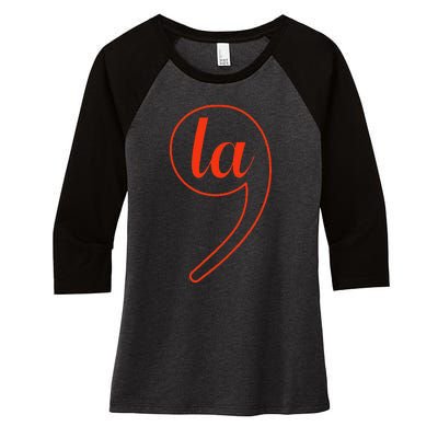 Comma La Women's Tri-Blend 3/4-Sleeve Raglan Shirt