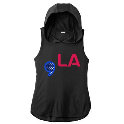 Comma La Commala Madam President Ladies PosiCharge Tri-Blend Wicking Draft Hoodie Tank