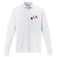 Comma La Commala Madam President Performance Long Sleeve Polo