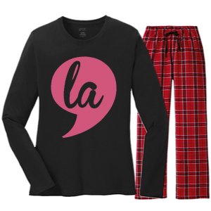 Comma La Women's Long Sleeve Flannel Pajama Set 