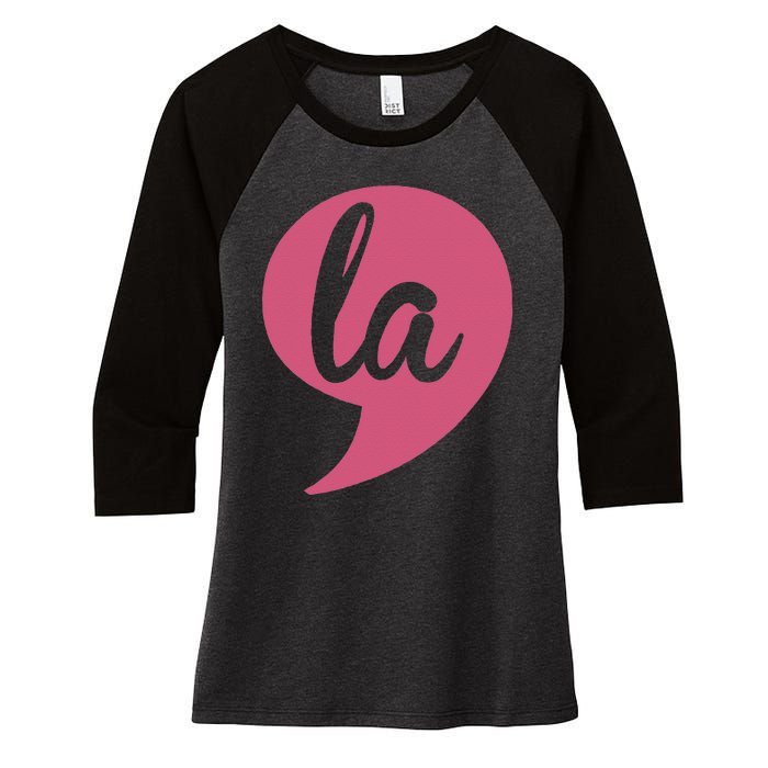 Comma La Women's Tri-Blend 3/4-Sleeve Raglan Shirt