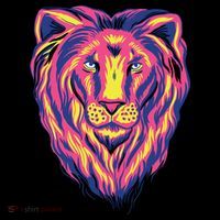 Colorful Lion High Crown Mesh Back Trucker Hat