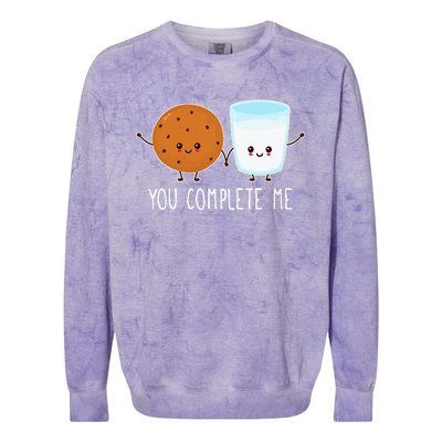 Cute Love Cookie And Milk You Complete Me Colorblast Crewneck Sweatshirt