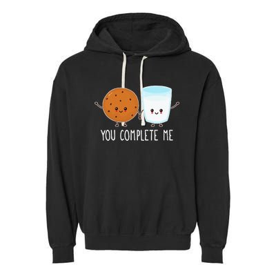 Cute Love Cookie And Milk You Complete Me Garment-Dyed Fleece Hoodie