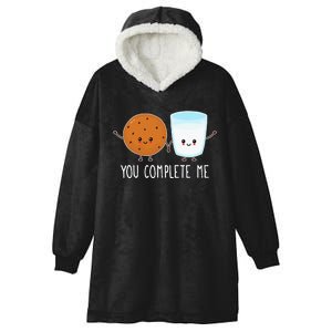 Cute Love Cookie And Milk You Complete Me Hooded Wearable Blanket