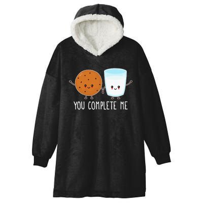 Cute Love Cookie And Milk You Complete Me Hooded Wearable Blanket