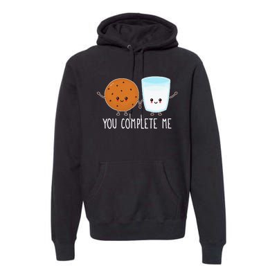 Cute Love Cookie And Milk You Complete Me Premium Hoodie