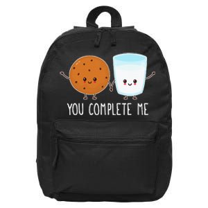 Cute Love Cookie And Milk You Complete Me 16 in Basic Backpack