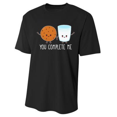 Cute Love Cookie And Milk You Complete Me Performance Sprint T-Shirt