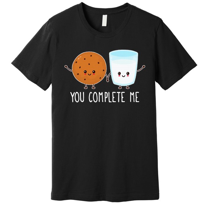 Cute Love Cookie And Milk You Complete Me Premium T-Shirt