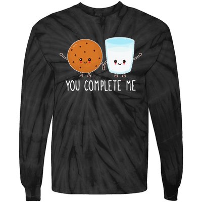 Cute Love Cookie And Milk You Complete Me Tie-Dye Long Sleeve Shirt