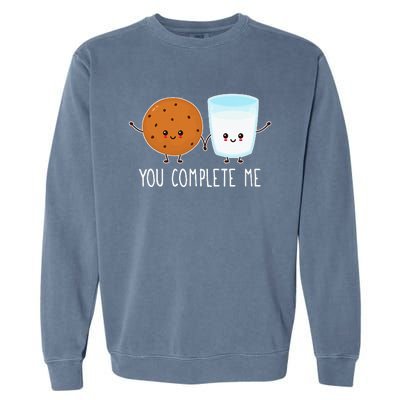 Cute Love Cookie And Milk You Complete Me Garment-Dyed Sweatshirt