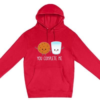 Cute Love Cookie And Milk You Complete Me Premium Pullover Hoodie