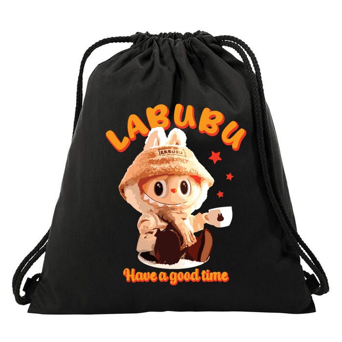 Cute Labubu Classic Pose Funny Labubu Drawstring Bag