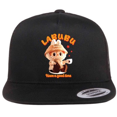 Cute Labubu Classic Pose Funny Labubu Flatbill Hat