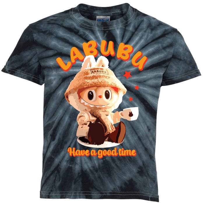 Cute Labubu Classic Pose Funny Labubu Kids Tie-Dye T-Shirt