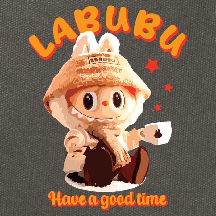 Cute Labubu Classic Pose Funny Labubu Cotton Canvas Backpack