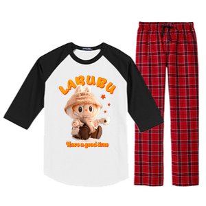 Cute Labubu Classic Pose Funny Raglan Sleeve Pajama Set