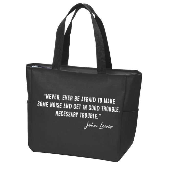Congressman Lewis Civil Rights Hero Quote Good Trouble John Lewis Zip Tote Bag
