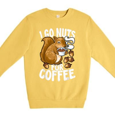 Coffee Lover, Coffee Drinker Tee, Funny Squirrel Premium Crewneck Sweatshirt