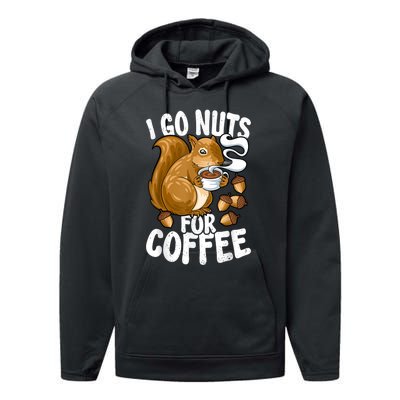 Coffee Lover, Coffee Drinker Tee, Funny Squirrel Performance Fleece Hoodie