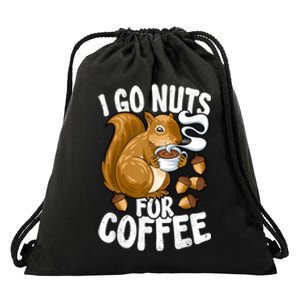 Coffee Lover, Coffee Drinker Tee, Funny Squirrel Drawstring Bag