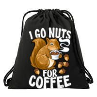 Coffee Lover, Coffee Drinker Tee, Funny Squirrel Drawstring Bag