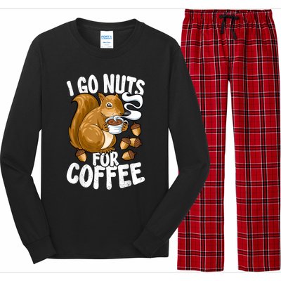 Coffee Lover, Coffee Drinker Tee, Funny Squirrel Long Sleeve Pajama Set