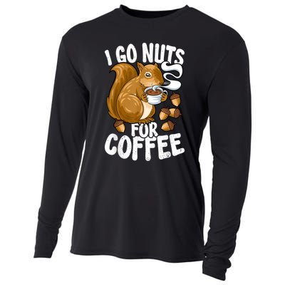 Coffee Lover, Coffee Drinker Tee, Funny Squirrel Cooling Performance Long Sleeve Crew